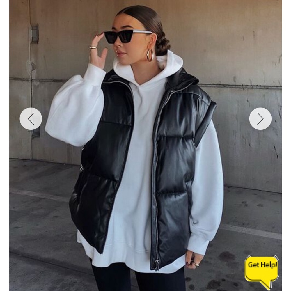 Forever 21 leather puffer vest